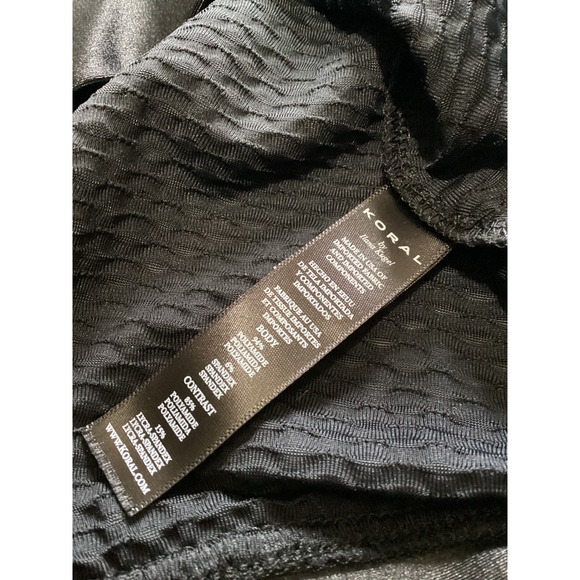 Koral Women Black Honeycomb Mesh Satin Trim Long Sleeve Activewear Top Small - Picture 6 of 8